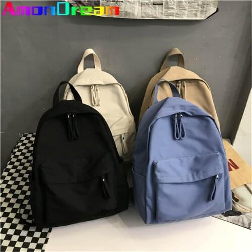 Fashion Backpack Canvas Women Simple Bagpack New School Bag for Teenager Girls Large Capacity Shoulder Bag Book Bagpack Female