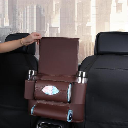 Car Seat Back Hanging Organizer Multi-Pocket PU Leather Car Styling Storage Container Middle Hang Carrying Pouch Auto Supplies