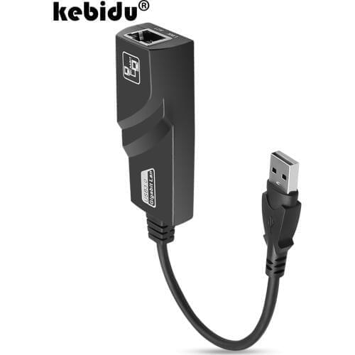 Kebidu Wired USB 3.0 To Gigabit Ethernet RJ45 LAN (10/100/1000) Mbps Network Adapter Ethernet Network Card For PC