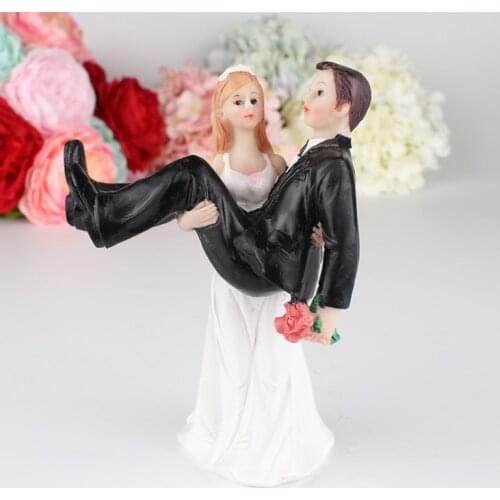 Free shipping Playful Football Couple Figurine Wedding Cake Topper wedding gift