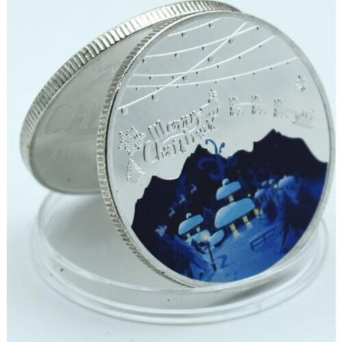 Christmas Silver Plated Coins Collectibles US Coin Original Silver Coins Holiday Gift for Children Drop Shipping
