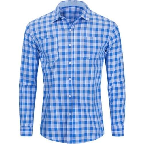 Autumn NEW shirt Business casual long sleeve men shirts High quality brand 100% cotton plaid shirt men Plus Size chemise homme