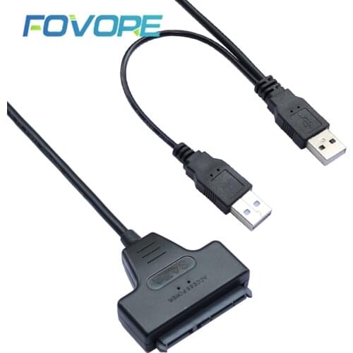 SATA to USB 2.0 To 7 15 22pin Adapter Cables External Power For 2.5'' Ssd Hdd Hard Disk Drive Converter