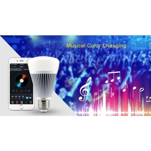 [Seven neon]free shipping Bluetooth color-temperature changeable and brightness dimmable AC85-265V 8W RGB+CCT LED Light Bulb