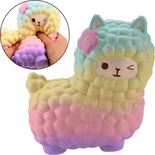 Funny Design Cartoon Jumbo Sheep Squishy Slow Rising Alpaca Squeeze Toys Stress Relief Exquisite Kid Gift Stress Relief Toys