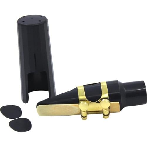 Tenor Sax Saxophone Mouthpiece Plastic with Cap Metal Buckle Reed Mouthpiece Patches Pads Cushions