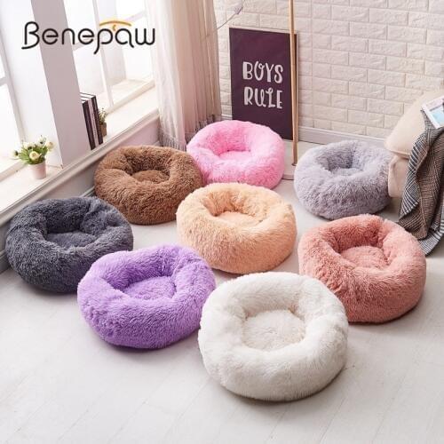 Benepaw Warm Plush Dog Beds For Small Medium Large Dogs Hot Sale Soft Cozy Cuddling Pet Bed 8-Color Washable Thick Dog Mat Sofa