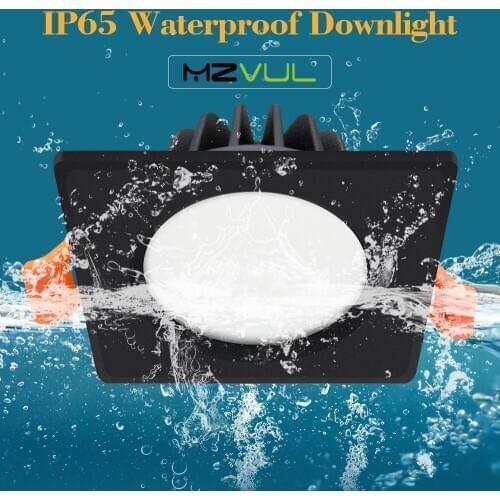 Waterproof Downlight LED 15W 12W 9W 7W Spot led downlight for bathroom light AC85-265V Square Recessed LED Spot Lighting