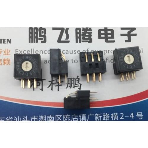 10PCS/lot Taiwan Yuanda DIP RV3A-16R-V-B 0-F/16 position rotary coding switch positive code 3:3 8421C side adjustment