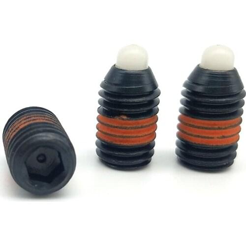 2pcs M3-M16 Allen main body type springs positioning screw telescopic nylon convex pin spring plunger bolt 7mm-22mm long