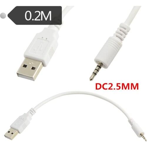 20cm 2.5mm Male Jack Plug to USB 2.0 Male Data Extender Audio Cable for MP3 Car
