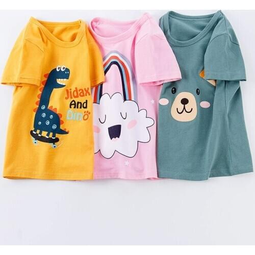 Cute Kids t shirt New Summer Cartoon Fashion Tees Children t-shirt Thin Animals Boy Clothes Girls Tshirt Tops Clothing 100-150cm