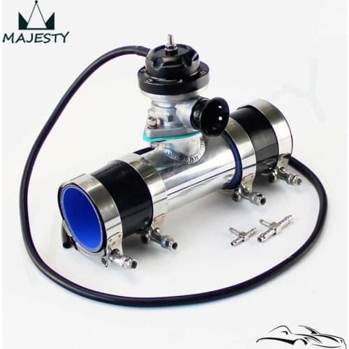 30PSI TS BOV turbo + 3" 76mm Flange Pipe +2 x black silicone hoses+ 4x clamps black