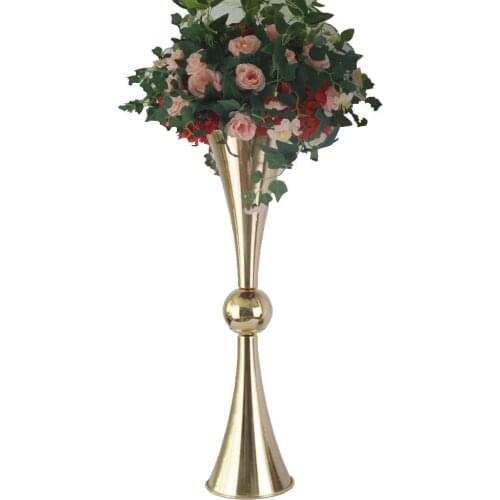 74CM Height Gold Vases Metal Candle Holders Candlesticks Wedding Centerpieces Event Flower Road Lead Home Decoration 10 PCS/ Lot