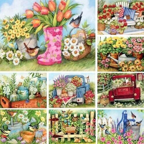 5D DIY Diamond Painting Flower Birds Cross Stitch Kit Full Drill Diamond Embroidery Mosaic Art Picture of Rhinestones Home Decor