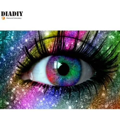 Diamond painting cross stitch colourful eye pattern crystal diamond embroidery picture sticker diamond art painting hobby crafts