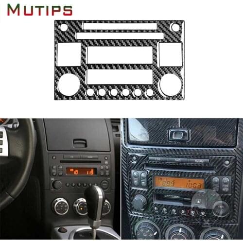 Car Radio CD Cassette Player Display Panel Control Button Frame Cover Carbon Fiber Sticker Auto For Nissan 350Z Z33 2006-2009