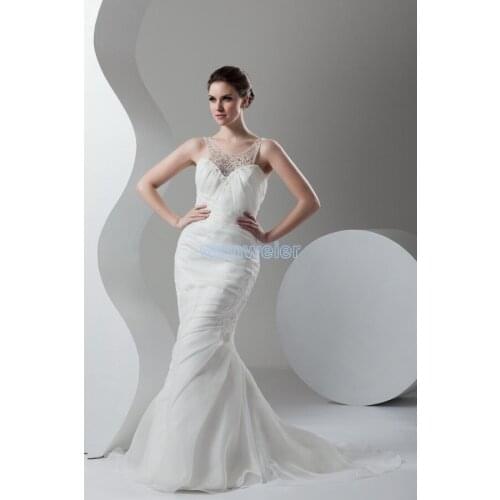 Free shipping 2017 new design hot seller custommade size/color cap sleeve taffeta bridal gown white/ivory mermaid wedding dress