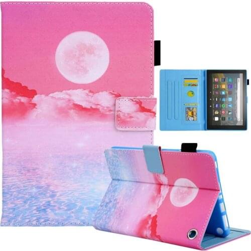 Case For Amazon Fire HD 10 2021 / Fire HD 10 Plus 2021 10.1" Tablet Fashion Painted Tower Starry Sky Stand Shell