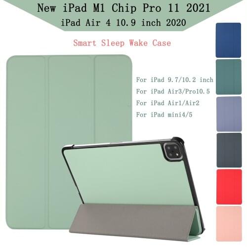 NEW For iPad Pro 11 M1 Chip 2021 Skin-Friendly Feel Case 2019 2020 10.2 9.7 Air 4 3 10.9 10.5 Inch Mini 5 Smart Sleep Wake Cover