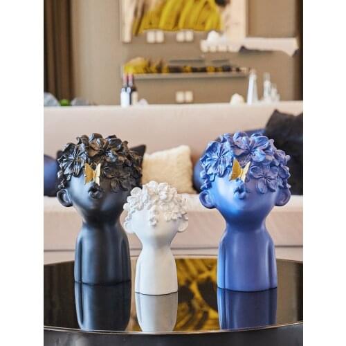 EUROPEAN RESIN BUTTERFLY BOY FIGURINES ORNAMENTS HOME ROOM TABLE HEAD STATUES CRAFTS OFFICE DESKTOP ACCESSORIES GIFT DECORATION