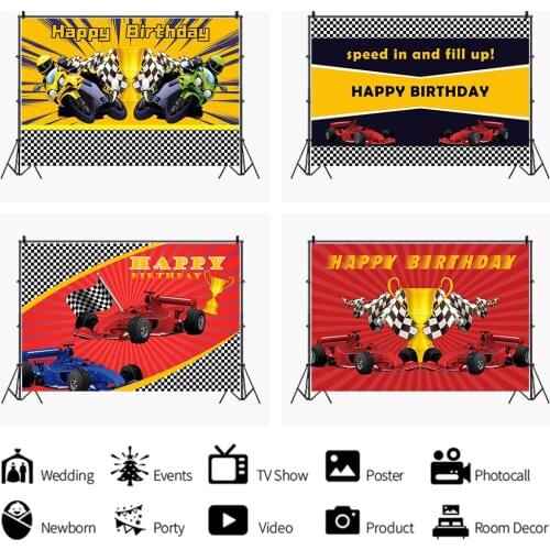 Racing Motorcycle Backdrops Photo Background Decors for Champion Prizes Portrait Photography Video Props Photocall