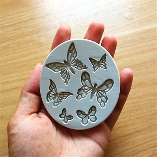 6 beautiful butterflies shape fondant cake molds Fondant decoration soap chocolate mould for the kitchen baking cake tool SQ1780