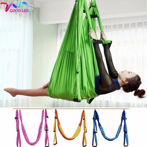 Fitness Anti-gravity Aerial Yoga Hammock Flying Swing Trapeze Yoga Exercises Device Pilates Body Shaping Home GYM Hanging Belt