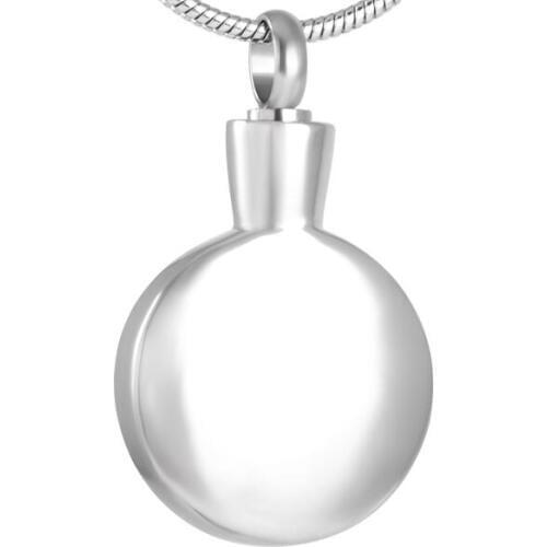 IJD8365 Free Engraving cremation funeral jewelry, stainless steel Round Ash Urn pendant necklace memorial keepsake For women