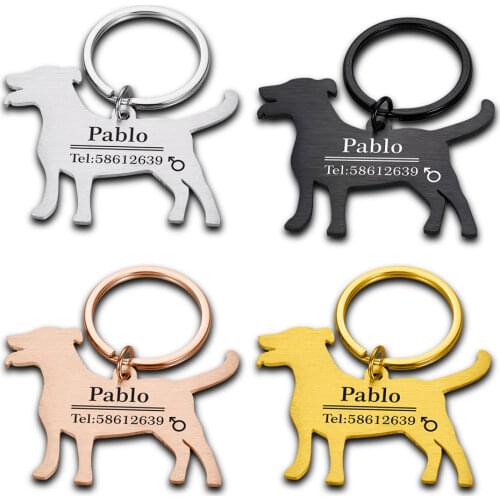 Personalized Dog Cat Name Tags Customized Dog ID Tag Collar Accessories Nameplate Anti-lost Pendant Metal Tag Dog Shape
