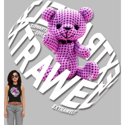 Colorful Bear DIY Appliques Stickers on Clothes Garment Accessories Applique on Clothes Patches for clothing