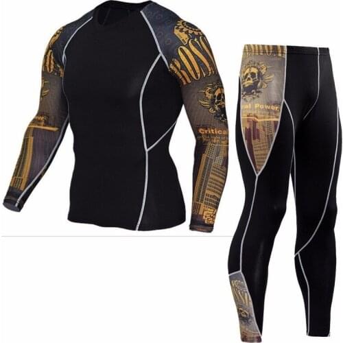 Fashion Men Sports Tights Running Training Basketball Fitness Clothes Compression Quick-drying Pants Two-piece Plus Size XXXXL