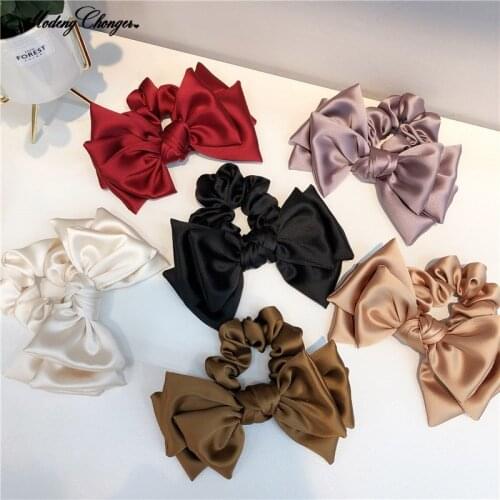 Fashion Style Three-tier Bow Hair Scrunchies For Woman Girls Hair Rope Bow Knotted Elastic Hair Band Ponytail Hair Accessories