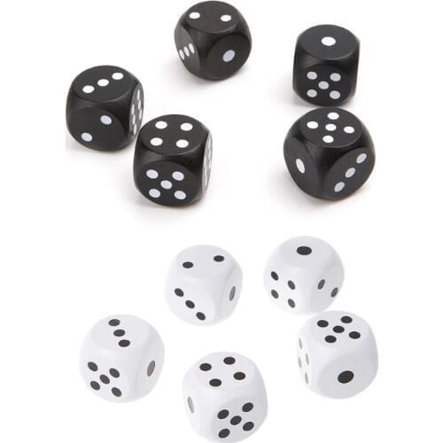 2019 NEW 5pcs 20mm Round Corner Wood Dice For Bar Nightclub Party RPG Board Game Kid Toys