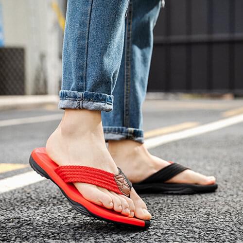 New 10 colors Men Beach Flip Flops Soft Slippers Skid-proof Male Summer Shoes Hard-wearing Comfortable Men Shoes 39-47