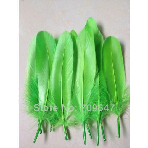 Feather! 200PCS/LOT 6-8inch/15-20CM Most Beautiful Bright Lime Green Goose Satinettes Feathers,Light Green Goose Feathers