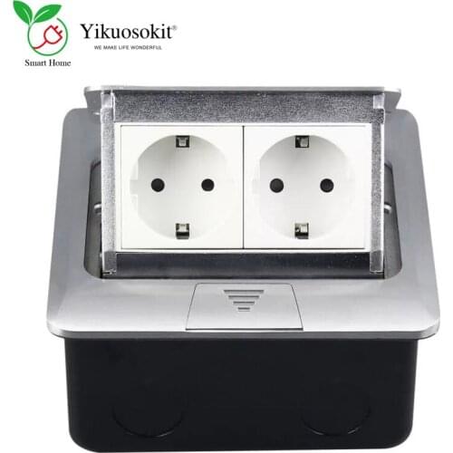 All Aluminum Panel Europe Standard 2 EU Schuko Plug Damping Electrical Floor Socket Modular Combination Customized Accept