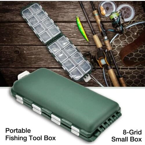 Portable Fishing Tool Box 8-Grid Small Box Bait Hook Storage Small Box Fishing Hook Supplies Tool Fishing Tackle Box