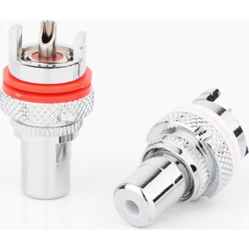 Preffair RS3007 8Pcs CMC style silver plated RCA Socket Female RCA Jack Socket Connector