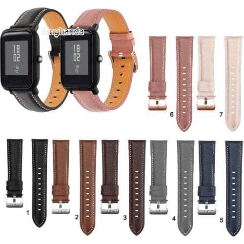 20mm Fashion Leather Watch Band Strap for Huami Amazfit Bip Lite /GTS2/GTS 2 mini Replacement Wrist band strap Elegant Bracele