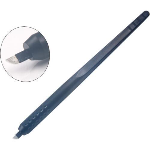 Black Permanent Makeup Microblading Tool Disposable Microblading Pen 18U 0.15MM for eyebrow tattoo professional manual pen 10pcs