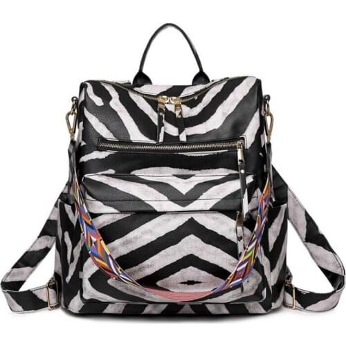 PU Leather Backpacks printing double Shoulder Bag Casual Travel Backpacks big capacity womens back packs fashion backpacks