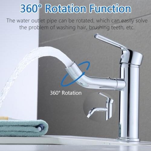Bath Sink Faucet Bathroom Cold and Hot Water Basin Faucet Rinser Sprayer Gargle Brushing 360 Rotating Single Handle One Hole