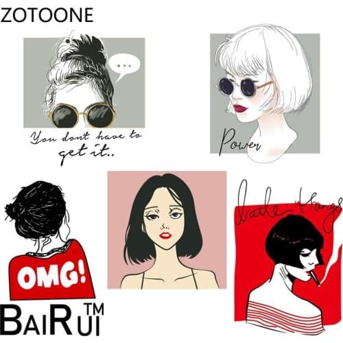 ZOTOONE Iron on Transfer Letter Stripe Fashion Girls Patches Applique on Clothes Iron Patch Summer Style Ironing Vinyl Sticker I