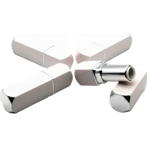 High-end White Elegant Lipstick Tube 12.1mm Plastic Empty Lip Balm Refillable Container Lip Rouge Sub Package 50pcs/lot
