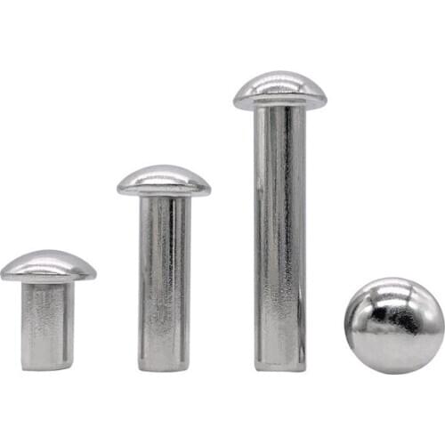 30pcs M3 stainless steel half round head rivets pan headed solid rivet tap hit rivetings knock riveting GB867 4mm-16mm long