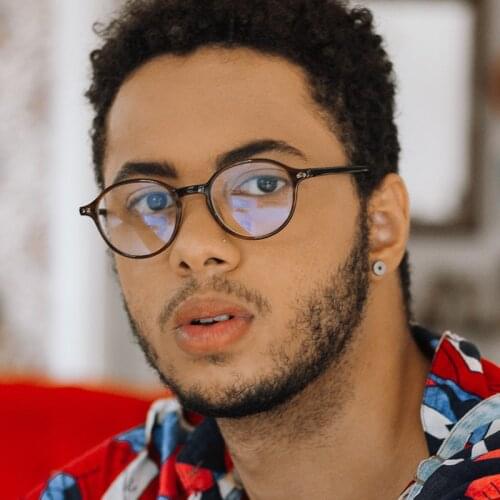 ZENOTTIC Acetate Anti Blue Light Blocking Glasses Round Gaming Computer Eyeglasses Frame for Men Women Optical Myopia Eyewear