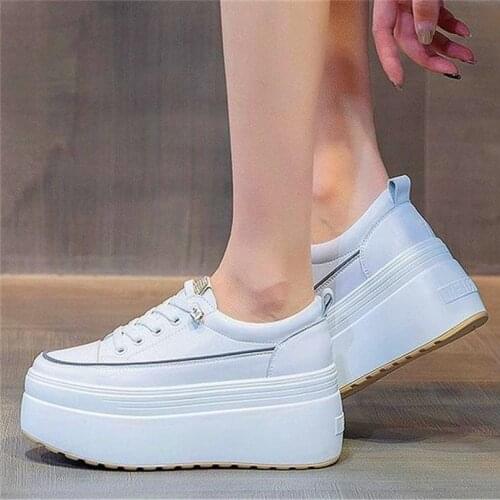 Party Platform Creeper Shoes Women Leather Round Toe Ankle Boots High Heel Chunky Comfort Oxfords Lace Up 34 35 36 37 38 39