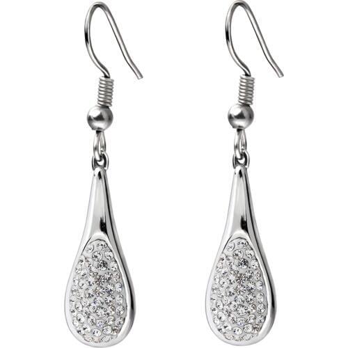 New Arrival Stainless Steel Trendy Style Gold/Silver Color Water-drop Cubic Zirconia Dangle Earrings With Women Wedding Jewelry