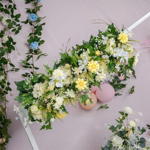 0.5/1m Road cited daisy artificial flowers row wedding decor flower wall arched door shop Flower Row Window T station Christmas